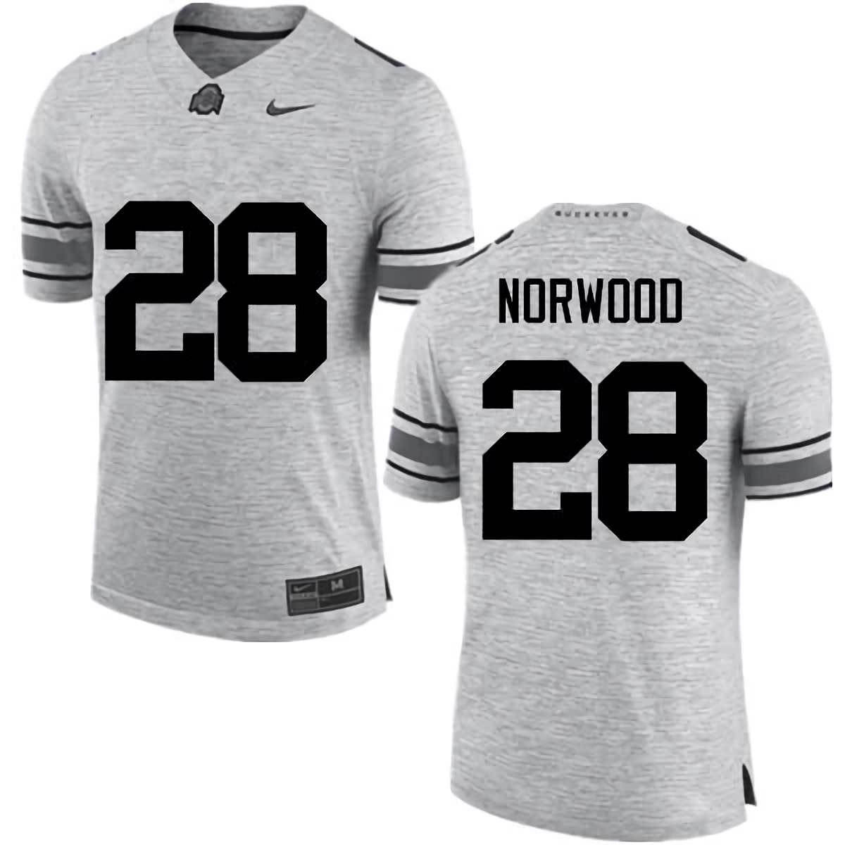 Joshua Norwood Ohio State Buckeyes Men's NCAA #28 Nike Gray College Stitched Football Jersey SXQ4356MP